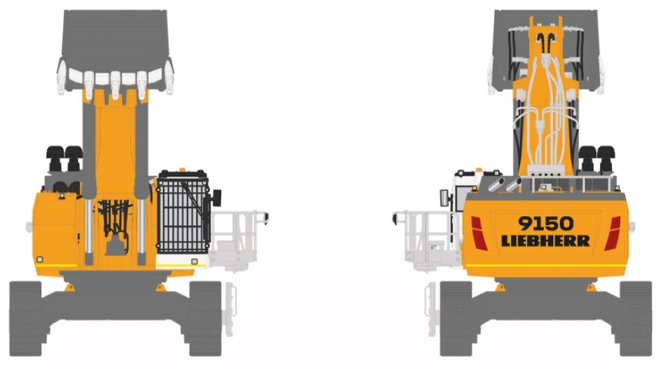 Bagger Liebherr R 9150 B Gelb Wsi Models 2008 Masstab 1/50 