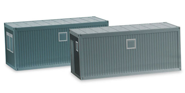 Baucontainer 20 ft, betongrau Herpa 053600 Masstab 1/87 