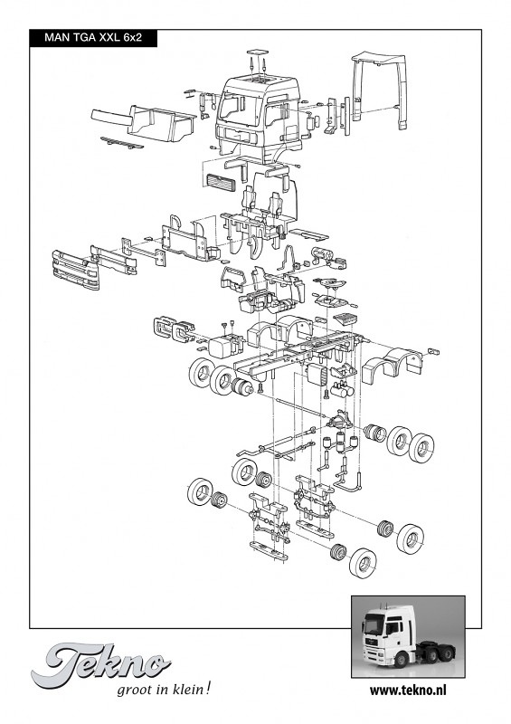 Bausatz Man Tga xxl 6x2 Tekno 55350 Masstab 1/50 