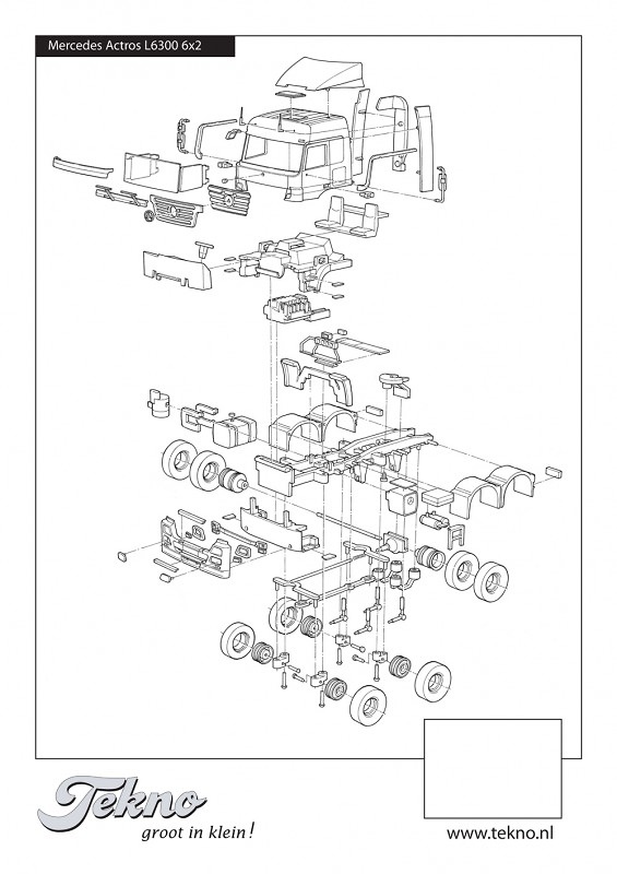 Bausatz Mercedes Actros L 6x2 Tekno 55369 Masstab 1/50 