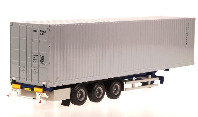 Container Auflieger. 45 Ft blaues Chassis Liontoys 1/50 