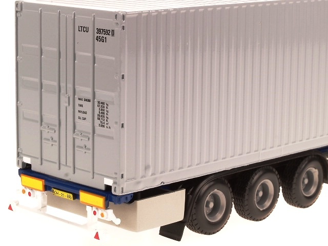 Container Auflieger. 45 Ft blaues Chassis Liontoys 1/50 