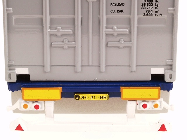 Container Auflieger. 45 Ft blaues Chassis Liontoys 1/50 