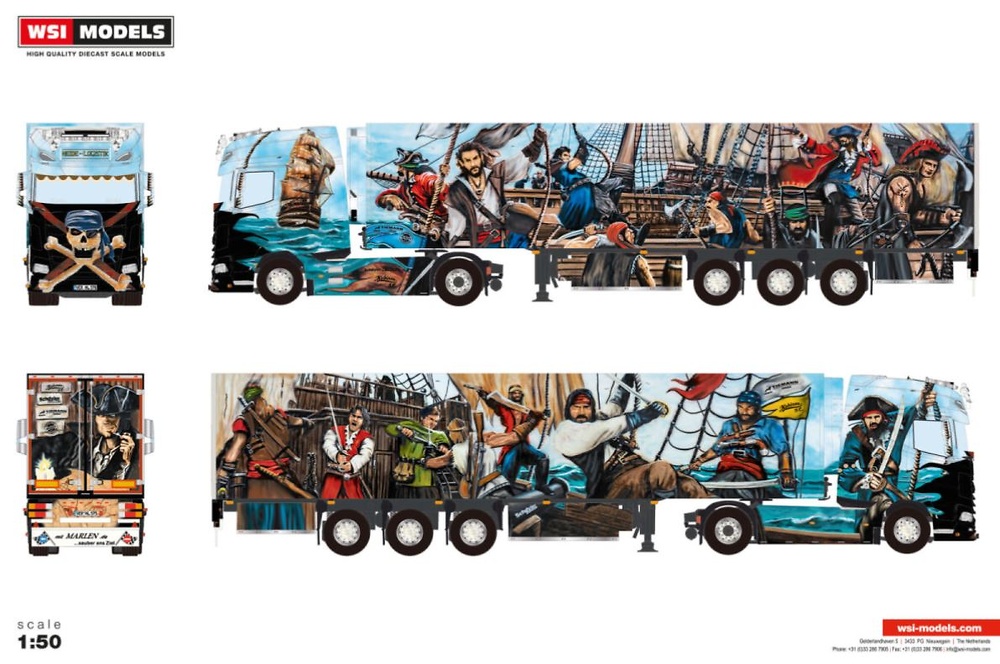 DAF XG+ 4x2 mit Kühlauflieger Heide logistik Wsi Models 01-4840 Maßstab 1:50 