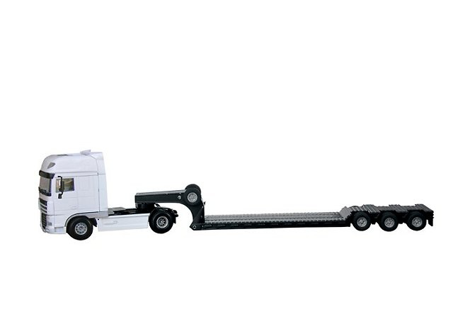Daf XF mit Flachbettauflieger 3 Achsen, Joal 343 Masstab 1/50 
