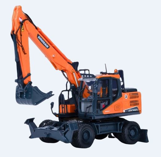 Doosan DX140W Bagger Imc Models 1009 im Maßstab 1:50 