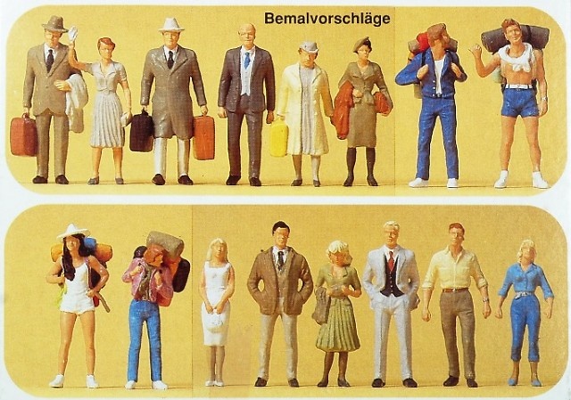 Figuras sin pintar 16 u. Preiser 1/43 