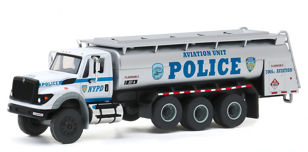 International WorkStar Tanker Truck - New York City Police Dept (NYPD) Aviation Unit Greenlight 45090 Masstab 1/64 