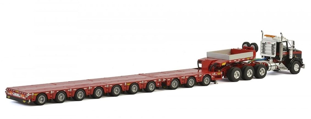 Kenworth T800 + Tiefbettauflieger 7 achs Mammoet Wsi Models 410232 Masstab1/50 