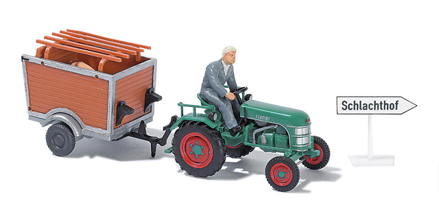 Kramer KL11 Tractor con remolque conductor y acc. Busch 1/87 