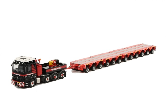 MB Actros 8x4 4165 SLT + 12 axle Scheuerle Trailer - Mammoet, Wsi Models 1/50 