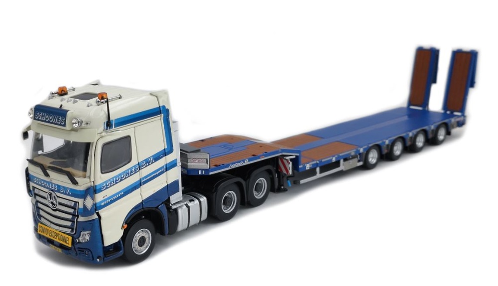 MB Actros BigSpace + Nooteboom MCOS Semi mit Rampen Schoones Imc Models 0073 