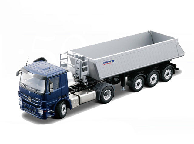 MB Actros MP3 4x2 mit SCHMITZ CARGOBULL Sattelkipper 3-achs, Conrad Modelle 1/50 