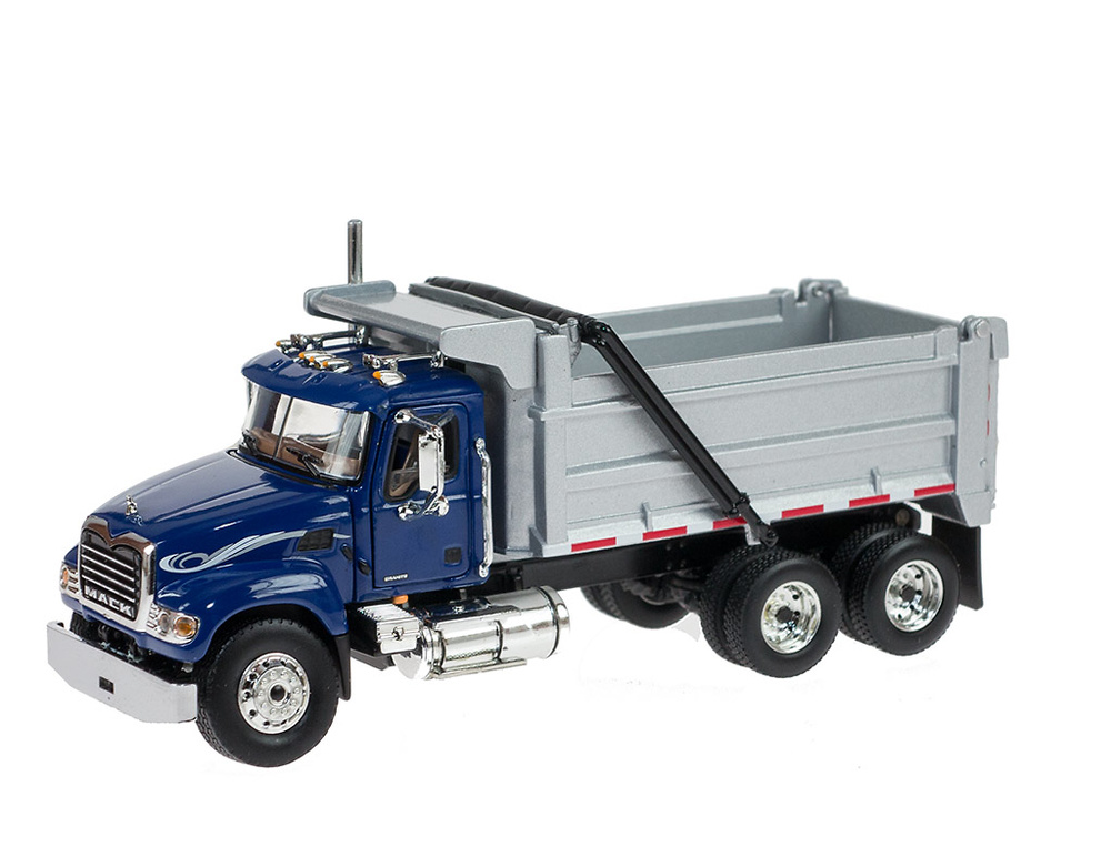 Mack Granite con dumper blau First Gear Masstab 1/64 