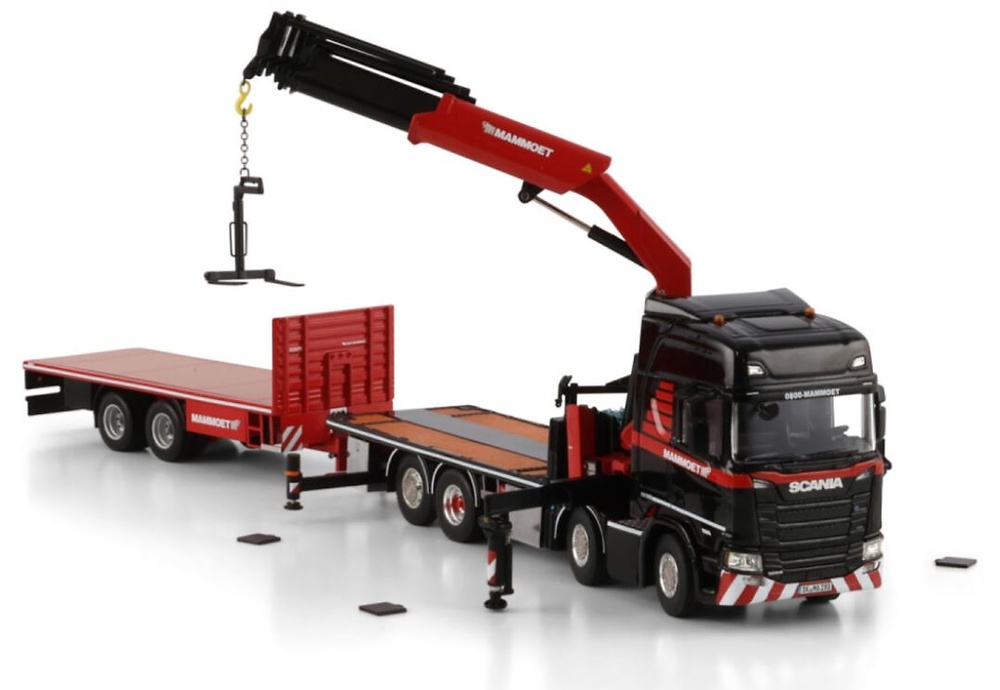 Mammoet Scania R Highline CR20H 8x2 Lkw mit starrem Aufbau + 2-Achs-Pritsche Wsi Models 410319 im Maßstab 1:50 