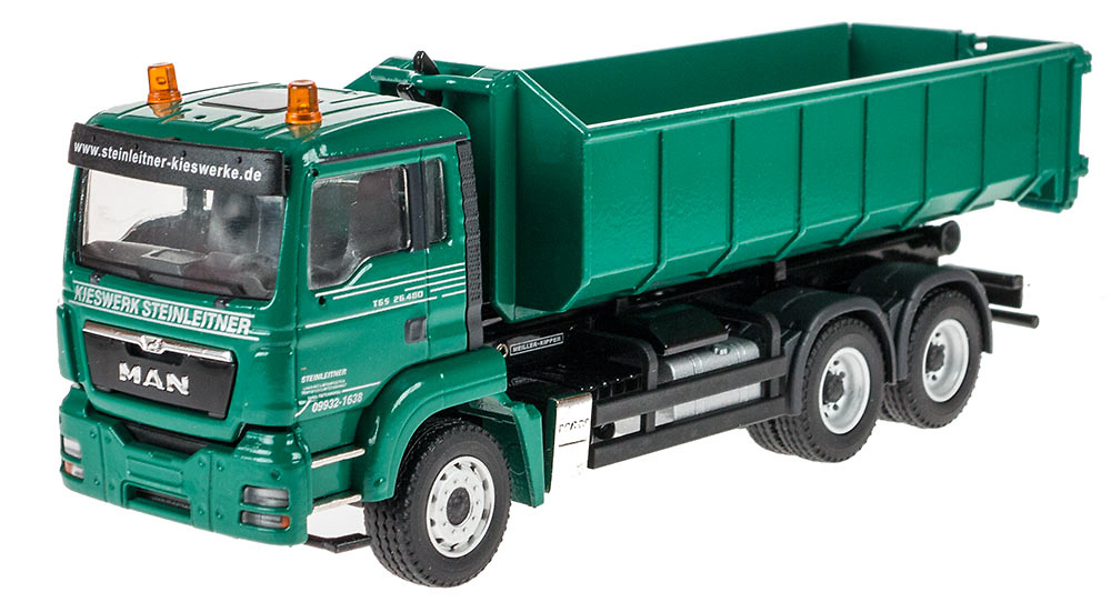 Man Tgs 3 Achs Euro 5 mit Meiller Abrollkipper Conrad Modelle 75217 Masstab 1/50 