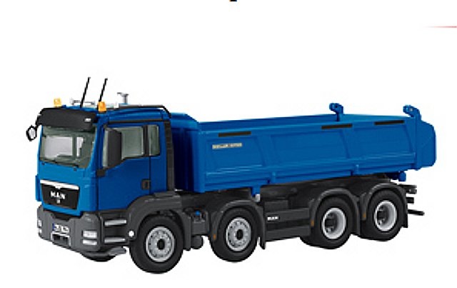 Man Tgs 8x4 / Meiller-Kipper 3-Seiten blau, Nzg Modelle 776/20 Maßstab 1/50 