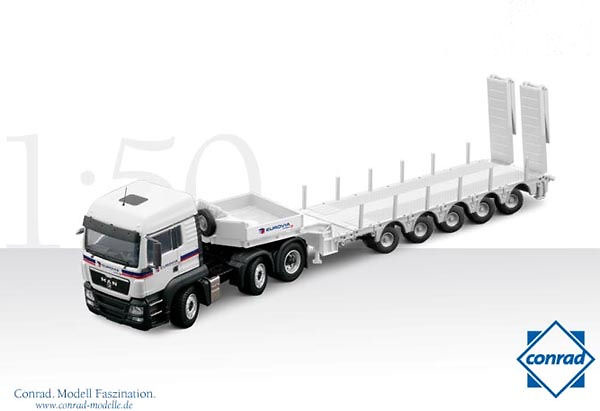 Man Tgx Lx 6x4 mit Telesattelauflieger 5 achs, Conrad Modelle 1/50 71172 