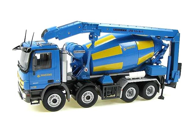 Mercedes Benz Actros Betonmischer mit Förderband, NZG 1/50 