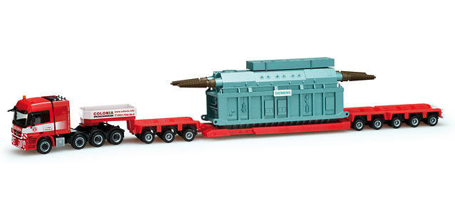 Mercedes-Benz Actros L 08 Titan Tieflade-Sattelzug mit Trafobeladung 