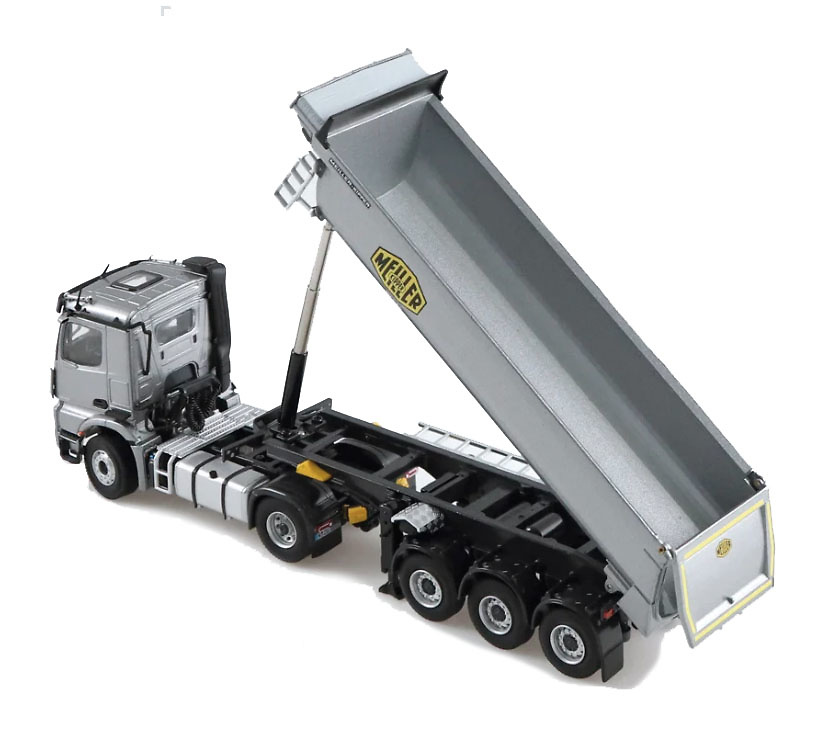 Mercedes-Benz Arocs + semi trailer Meiller grau Nzg Modelle 1002/55 Maßstab 1/50 