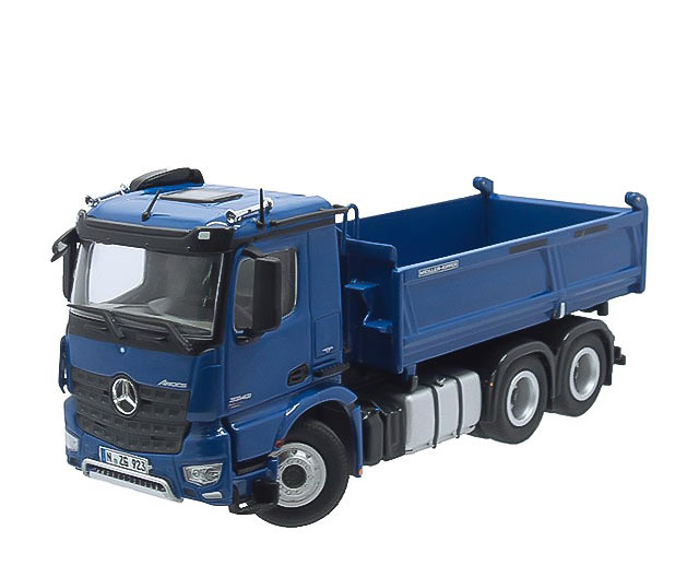 Mercedes Benz Arocs 3 achs Meiller blau Nzg Modelle 923/20 Masstab 1/50 