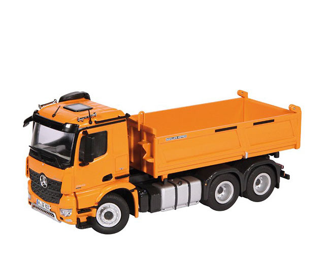 Mercedes Benz Arocs 3 achs Meiller orange Nzg Modelle 923/65 Masstab 1/50 