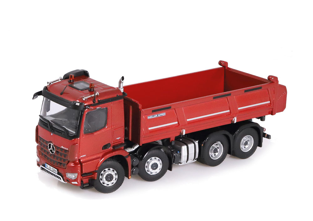 Mercedes-Benz Arocs 8x4 Meiller Kipper Rot Nzg Modelle 1066-10 Maßstab 1/50 