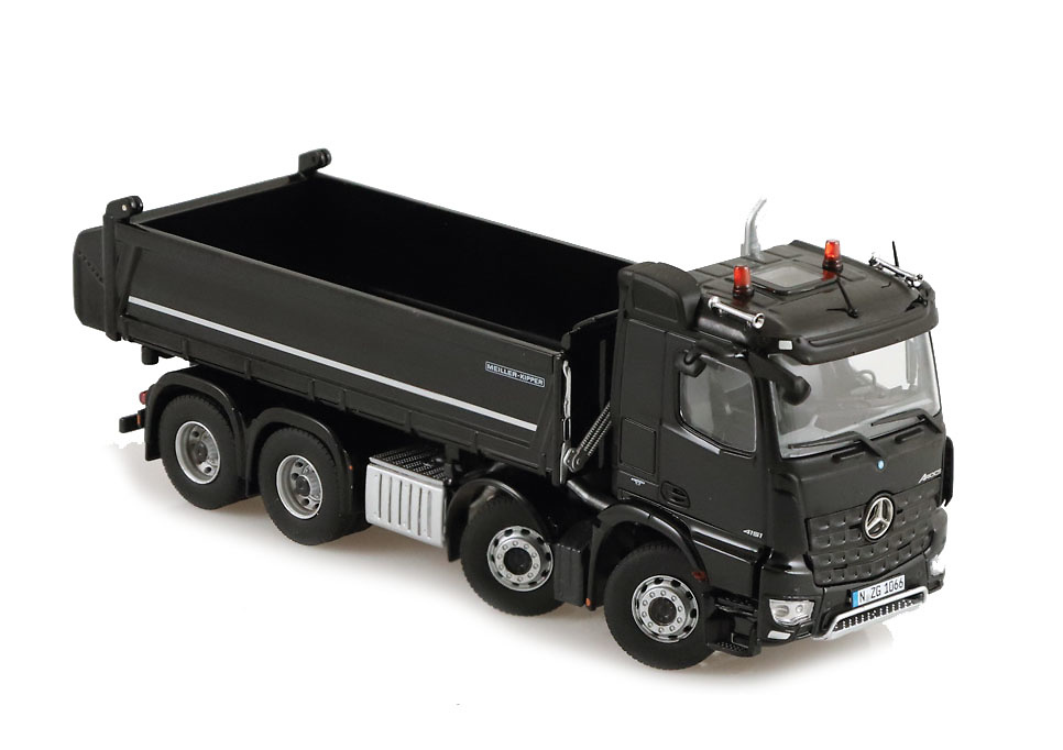 Mercedes-Benz Arocs 8x4 Meiller Kipper Schwarz Nzg Modelle 1066-50 Maßstab 1/50 