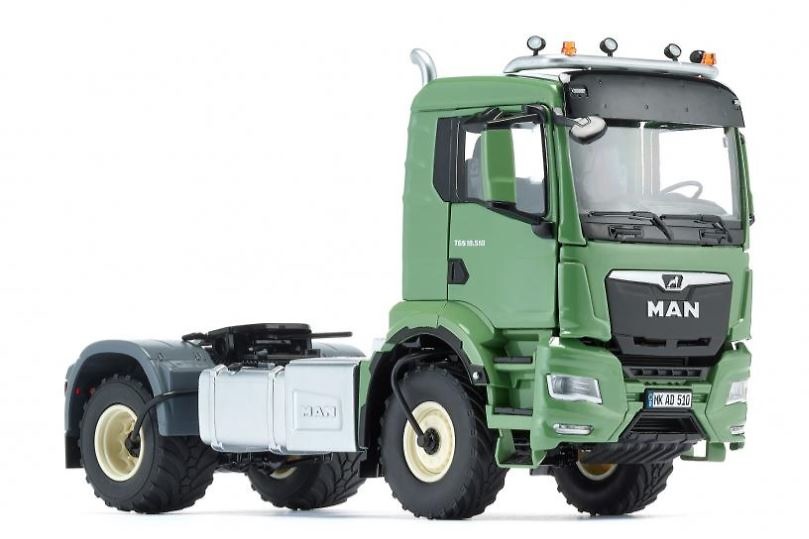 Modell LKW Man tgs 18.510 4x4 Ackerdiesel grün 2 Achsen, Wiking 77650 Maßstab 1/32 