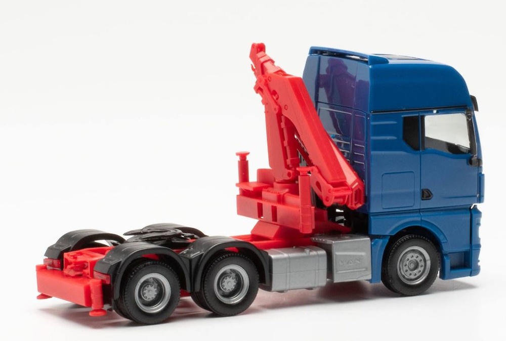 Modell Lkw Man Tgx GX 6x4 blau mit Ladekran Herpa 313100-002 Maßstab 1/87 