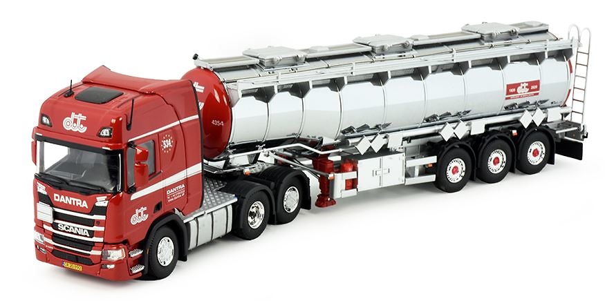 Modell Lkw Scania Next Gen R500 Highline + Tankauflieger Dantra Tekno 85676 Maßstab 1:50 