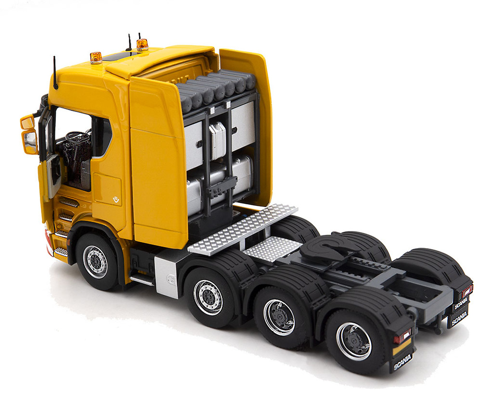 Modell Lkw Scania S High 8x4 + Tieflader Nooteboom Mcos 7 achs Imc Models 33-0204 im Maßstab 1:50 