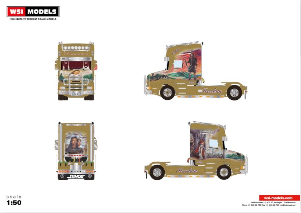 Modell Lkw Scania Torpedo Topline 4x2 Cañadas Wsi Models 01-4318 Maßstab 1:50 