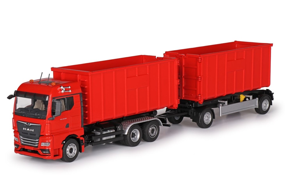 SET MAN TGX GM + Meiller Abrollkipper und Roll Carrier Conrad Modelle Set10019 Masstab 1/50 