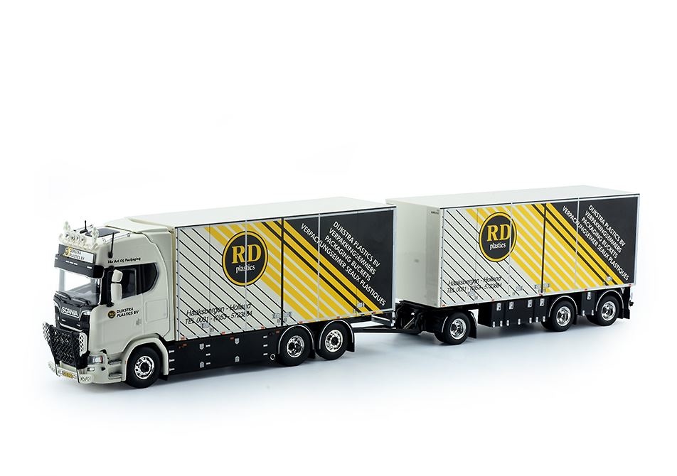 Scania + Amhänger Dijkstra Plastics Tekno 75675 Masstab 1/50 