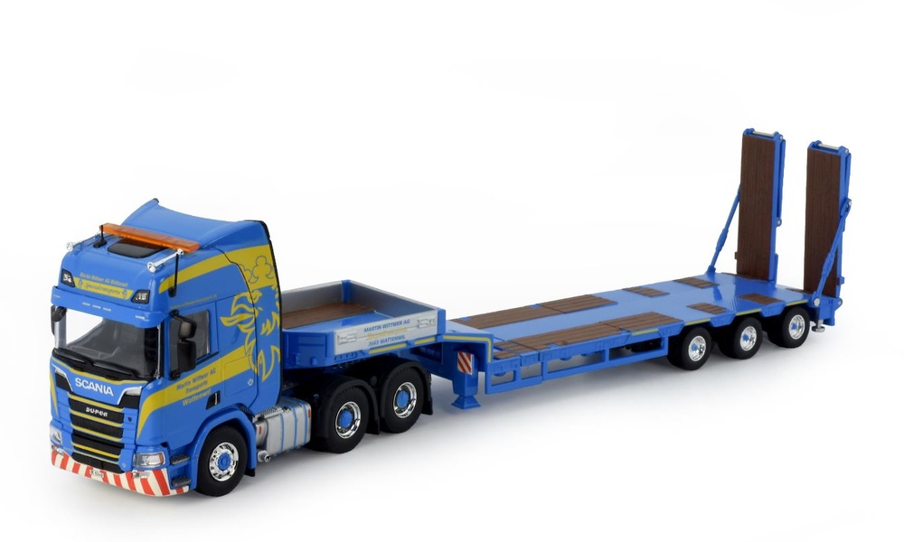 Scania + Tieflader Martin Wittwer Transport Tekno 80851 