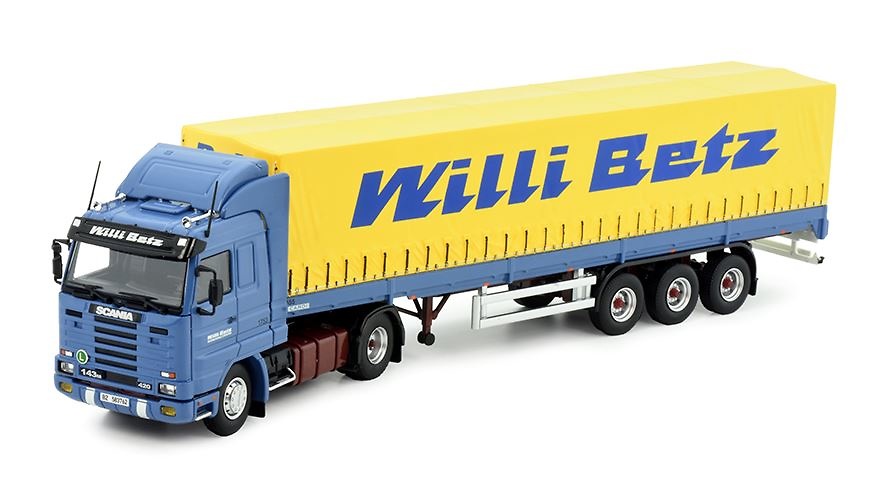 Scania 143 + Gardinenplanenauflieger Willi Betz Tekno 83597 