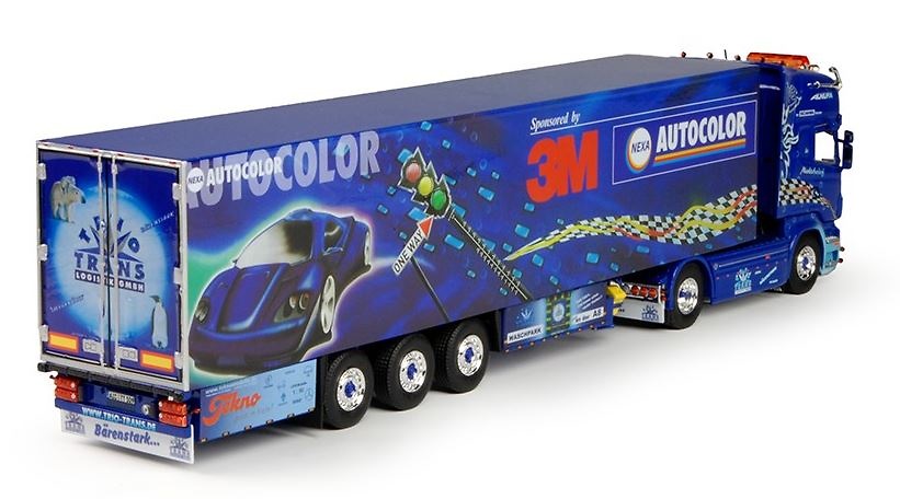 Scania R + Kühlaufliger Trio Trans - 3M Tekno 64837 Masstab 1/50 