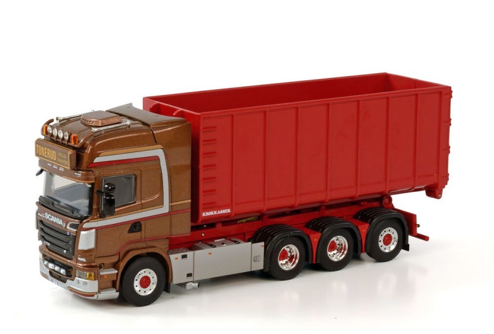 Scania R Topline 8x4 + Abrollcontainer 40m3 Tonerud Wsi Models 3818 