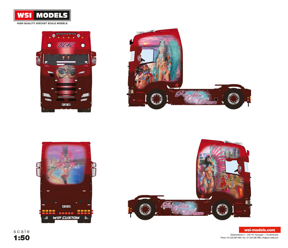 Scania S Highline CS20H 4x2 Transport Beau Wsi Models 01-4714 Maßstab 1/50 
