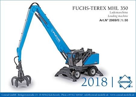 Terex Fuchs MHL 350E Conrad Modelle 2969 Masstab 1/50 