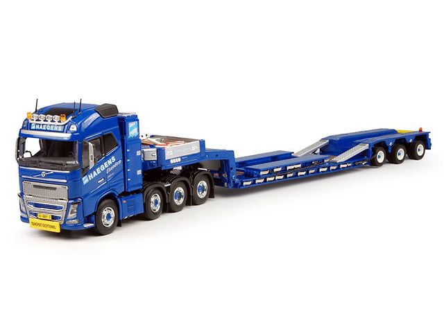 Volvo FH04 Globetrotter Tieflader 3 achs Haegens Tekno 65822 Maßstab 1/50 