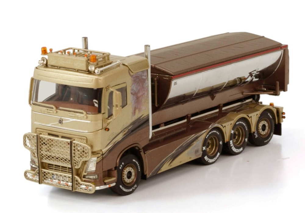 Volvo FH4 ​​Sleeper Cab + hooklift contenedor asphalt Per Broddes Wsi Models im Maßstab 1/50 