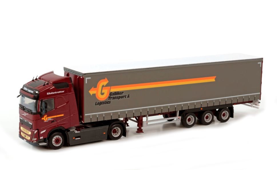 Volvo FH5 GL + Gardienenplanenauflieger Galliker Wsi Models 3758 