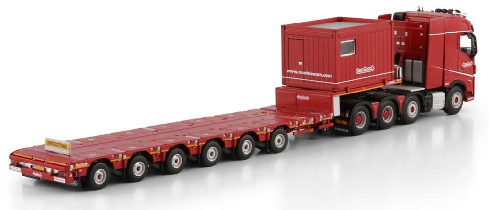 Volvo FH5 Globetrotter 8x4 + Nooteboom Manoovr 6 Achsen + Container 10 ft WSI Models Maßstab 1/50 