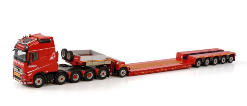 Volvo FH5 Globetrotter XL 10x4 + Nooteboom Anhänger 6 Achsen WSI Models Maßstab 1:50 