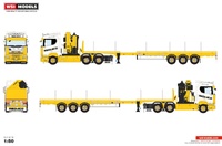 Scania R Normal CR20N 6x4 + 3-Achs-Sattelauflieger Mediaco Wsi Models 01-4754 Maßstab 1:50