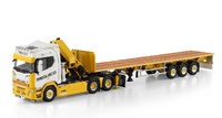 Scania R Normal CR20N 6x4 + 3-Achs-Sattelauflieger Mediaco Wsi Models 01-4754 Maßstab 1:50