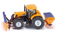 Traktor New Holland mit Räumschild und Streuer Siku 2940 Masstab 1/50